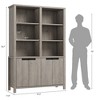 70.7" Tall Bookshelf w/Doors & Adjustable Shelf, 5-Tier Double Wide Bookcase with Cabinet and Double Storage - 3 of 4