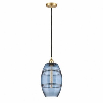Vaz - 1 Light Cord Hung Mini Pendant In Industrial Style-9.88 Inches Tall and 8 Inches Wide