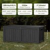 MaseiKar 120 Gallon Waterproof Deck Box, Lockable Resin Storage Box for Patio Furniture Cushions Garden Tools and Outdoor Delivery Storage, Coffee - 2 of 4