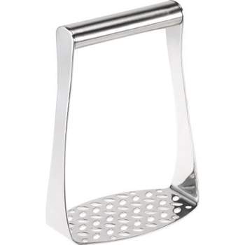 Thunder Group 24 Chrome Plated Square-Faced Potato/Bean Masher with Soft  Grip Handle