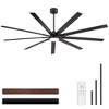 Airsurfer 84" Black Ceiling Fan with 3 Colors LED Light and Remote Control,9 Blades Ceiling Fan with 6 Speeds Reversible Quiet Motor & Memory Function - 3 of 4