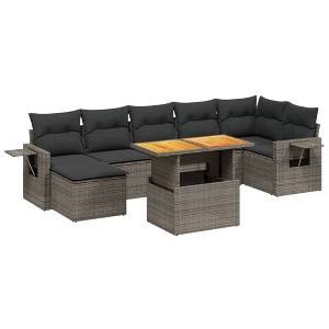 vidaXL Garden Sofa Set Gray - 1 of 4