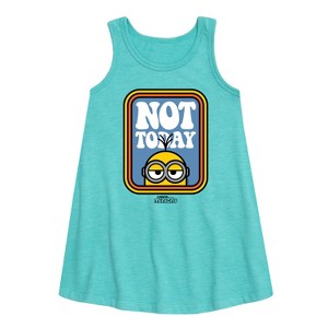 - Despicable Me Minions - Not Today Graphic Sleeveless Aline Dress - 1 of 3