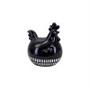 Modern Chicken Figurines – 8"H – Set of 2 Black White Terra Cotta Home Decor – By Melrose - 3 of 3