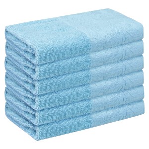 Unique Bargains Cotton Printed Absorbent Comfort Face Towel 6 Pcs - 1 of 4