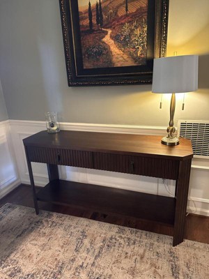 60" Laguna Nigel Fluted Wooden Console Table Brown - Threshold ...