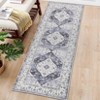 Vintage Floral Distressed Printed Area Rug Low Pile Machine Washable Stain Resistant Non Shedding Non Slip Pet Friendly Floor Mat - 3 of 4