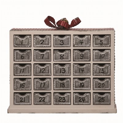 Transpac Metal 16.75 in. Multicolor Christmas Present Countdown Calendar