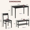 Dining Table Set for 4, Modern Kitchen Table with 2 Chairs and Bench for Small Space - 2 of 4