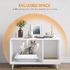 Lirago Hidden Cat Litter Box Furniture with Scratching Mat White Multi-functional Scratch-resistant Heavy Duty Easy Assembly Cat Washroom Cabinet - 4 of 4