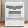 30" Freestanding Bathroom Vanity with Sink, White Solid Wood & MDF Cabinet with Drawer, Adjustable Shelf, Ceramic Top - 2 of 4