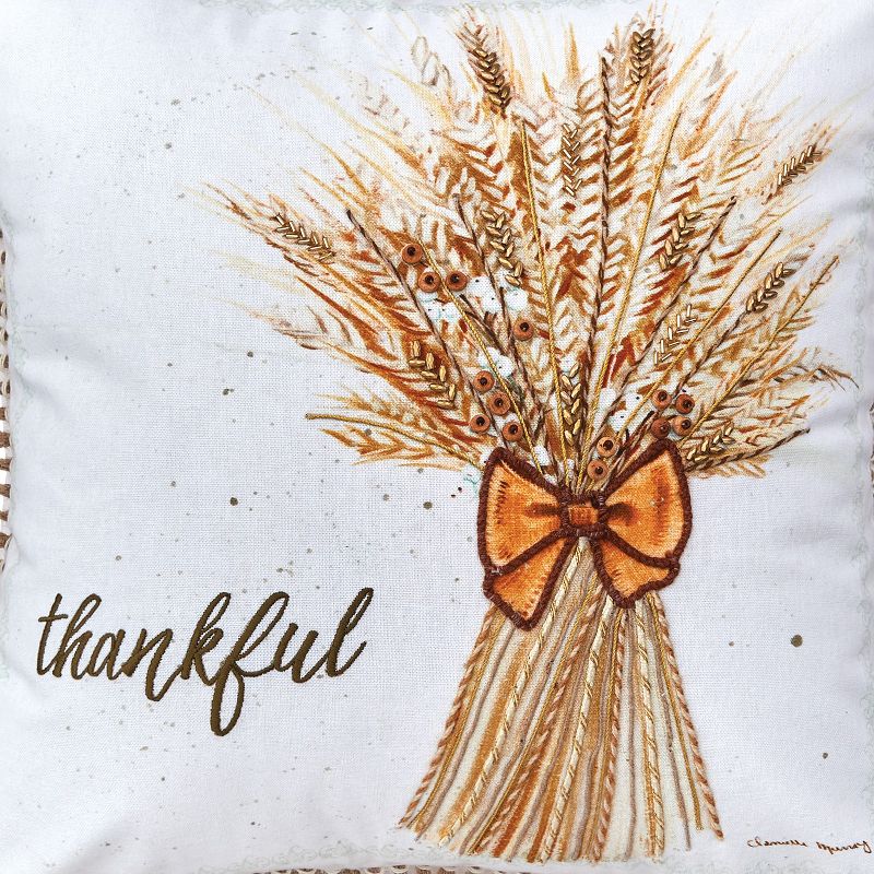 C&F Home 18" x 18" Thankful Wheat Printed and Embroidered Throw Pillow, 3 of 7