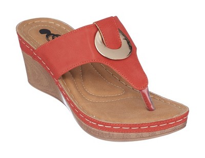 GC Shoes Genelle Hardware Comfort Slide Wedge Sandals