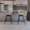 TOAOTBNBO Mid-century Counter Height Bar Stool Set of 2, Industrial Bar Chairs with Back Footrest Arm Barstools for Dining Room - 4 of 4