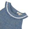 Hope & Henry Girls' Organic Sleeveless Ruffle Collar Chambray Button Back Top , Infant - 2 of 4