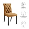 Modway Duchess 21" Modern Velvet Dining Chairs in Cognac Brown/Black (Set of 2) – Elegant Tufted Upholstered Dining Accent Chairs - 2 of 4