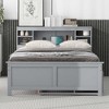 NicBex Full Size Platform Bed Wooden Bed Frame with Trundle, Storage Headboard, Drawers and Interface for Bedroom, No Box Spring Required, Gray - 2 of 4