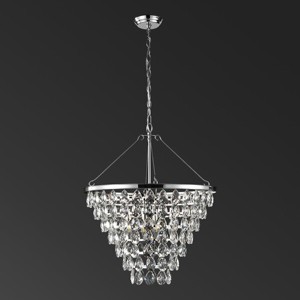 Nydia 4 Light 32"-80" Adjustable Crystal Teardrop Chandelier - CTL1017A - Nickle - Safavieh Couture - 1 of 4