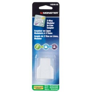Monster 140546-00 2 Way In-Line Coupler Modular, White - 1 of 1