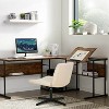 BestMassage Criss Cross Chiar Armless Adjustable Swivel Padded Home Office Desk Chair Wide Seat Computer Task for Home Office - image 3 of 4