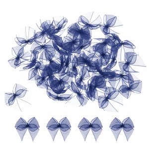 Unique Bargains Fabric Craft Gift Packaging Accessories Satin Mini Ribbon Bows 50 Pcs - 1 of 4