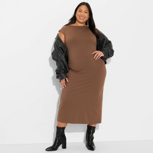 Women's Backless Cap Sleeve Midi Bodycon Dress - Wild Fable™ - 1 of 3