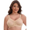 INSPIRE CHIC Women's V-Neck Full Coverage Wireless Adjustable Straps Bralette Lace Mesh Back Bras - 4 of 4