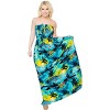 LA LEELA Women's Tube Dress Maxi Party Top One Size Tropical Blue - 4 of 4