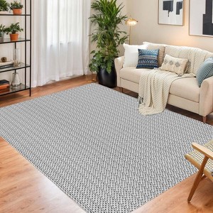 Large Modern Printed Accent Carpet with Non-Slip Backing, Non-Shedding Contemporary Woven-Style Indoor Floor Carpet - 1 of 4