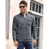 Men's Mock Neck Button-Front Sweatshirt - Long Sleeve Fleece Pullover with Chest Pocket - 3 of 4