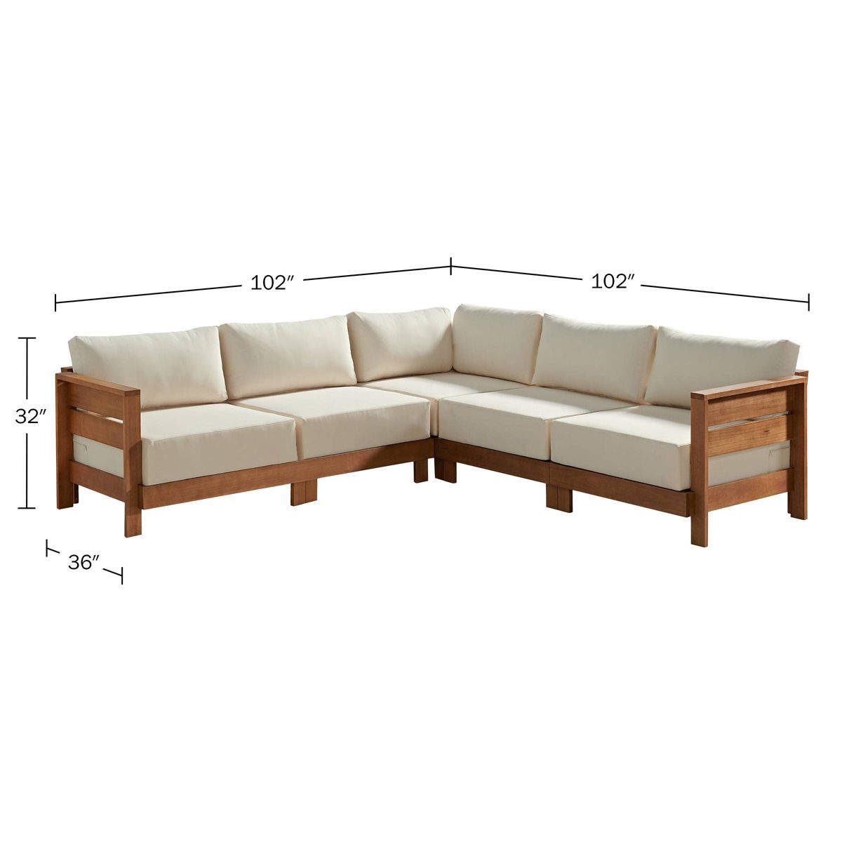 Alaterre Furniture 2pc Barton Outdoor Patio Weather Resistant Furniture Set with Sectional & Lift Top - thumbnail 3