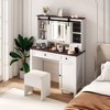 Makeup Vanity Desk with Mirror and Lights, 41.73" Makeup Table with Stool & Drawers & Storage, Adjustable Brightness Dressing Table for Bedroom - 2 of 4