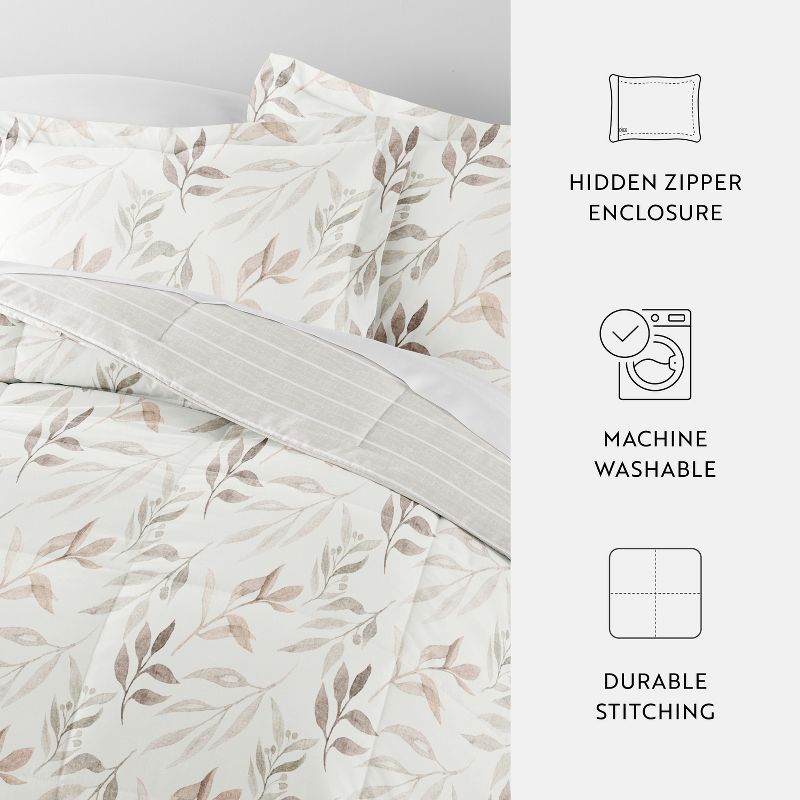 Foliage Stripe All Season Reverisble Comforter Down Alternative Filling, Machine Washable - Becky Cameron, 6 of 12