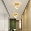 DAKAFUL 3 - Light Modern Crystal Semi - Flush Mount Ceiling Light, Gold Close to Ceiling Chandelier for Living Room,Hallway, Entryway - 4 of 4