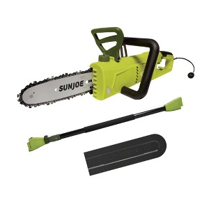 Sun Joe 8 Inch Electric Convertible Pole Chain Saw, 2-in-1 Lightweight Cutting Tree Trimming Tool with Telescoping Handle, 6 Amp Motor, Green - 1 of 4