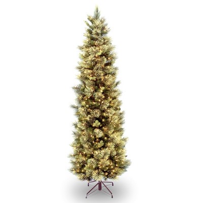 National Tree Company 9ft Carolina Pine Slim Tree with Clear Lights