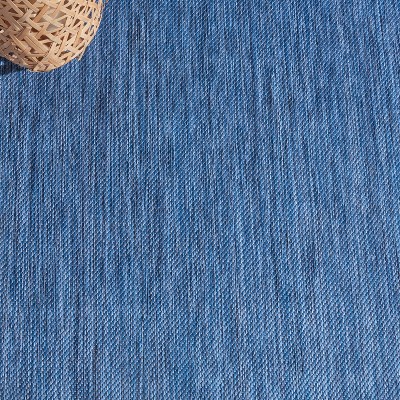 Blue Square Easy Care Stain-resistant Outdoor Rug