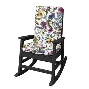 HYLEORY Oversized Outdoor Rocking Chair HDPE Rocking Chair with Cushion, Patio Rocking Chairs,Adirondack Chair for Porch - 1 of 4