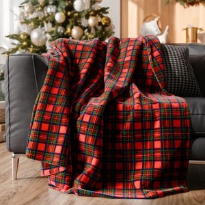 Reversible Christmas Fleece Throw Blanket - Warm, Cozy & Plush Holiday Bedding - CGK Linens - 1 of 4
