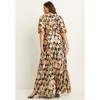 June + Vie by Roaman's Women's Plus Size Metallic Printed Maxi Dress - 3 of 4