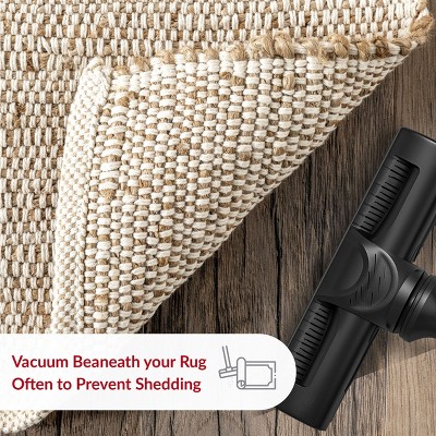 Handwoven Natural Jute and Cotton Blend Runner Rug