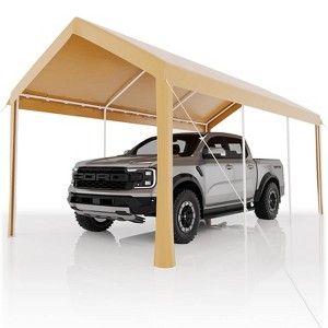 GustoWave 10x20ft Heavy Duty Carport Canopy, Waterproof Portable Shelter for Car, Truck, and Party - 1 of 4