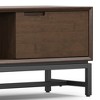 72" Solid Rubberwood and Blackened Metal Low TV Stand with Handcrafted Finish and Cord Management for Living Room and Bedroom - 2 of 4