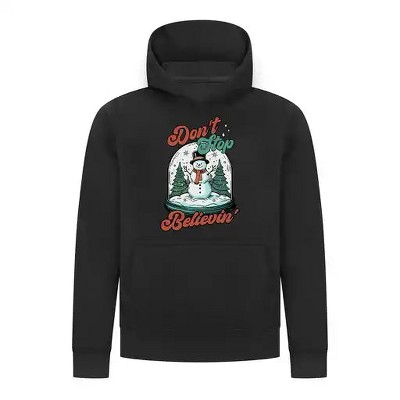 Everyday Kids Christmas Collection Don’t Stop Believin’ Pullover Hoodie – Holiday Snowman Sweatshirt