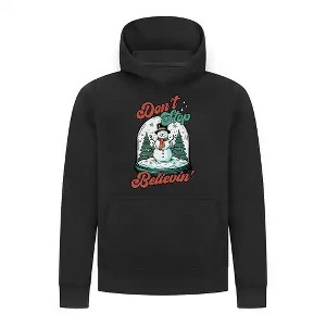 Everyday Kids Christmas Collection Don’t Stop Believin’ Pullover Hoodie – Holiday Snowman Sweatshirt - 1 of 4
