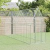 vidaxl Chicken cage Walk-in Hen coop Silver Galvanized Steel Poultry Enclosure 157.5"x39.4"x74.8" Outdoor Birds Rabbits Ducks Lockable Door - 2 of 4