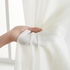 HLC.ME Semi Sheer Voile Light Filtering Transparent Window Curtain Grommet Panels - Set of 2 - 3 of 4