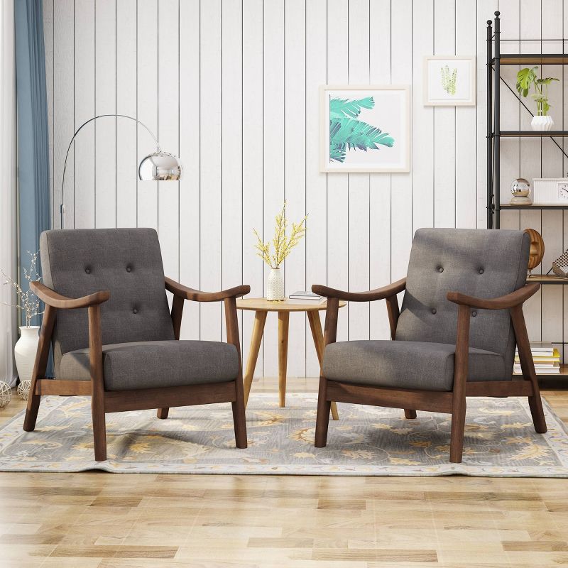 Set of 2 Chabani Mid-Century Modern Accent Chair - Christopher Knight Home, 3 of 7
