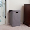 Laundry Hamper with Lid, Sturdy Polyester Sides with Attached Magnetic Lid, Gray - 2 of 4