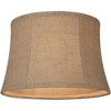 Springcrest Set of 2 Softback Drum Lamp Shades Natural Burlap Small 10" Top x 12" Bottom x 8" High Spider Harp and Finial Fitting - 3 of 4